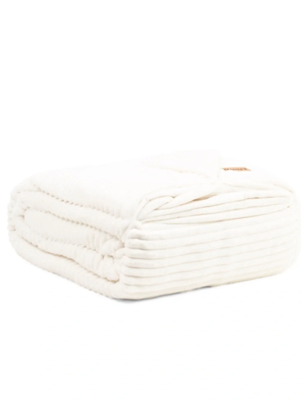 BearPaw Reversible Ribbed Blanket -Ivory